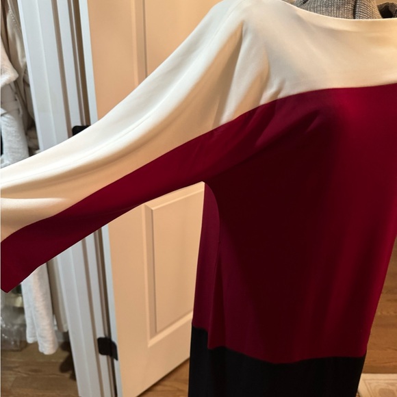 Colorblock Cranberry, Black and Cream Women's Dress - Picture 2 of 5